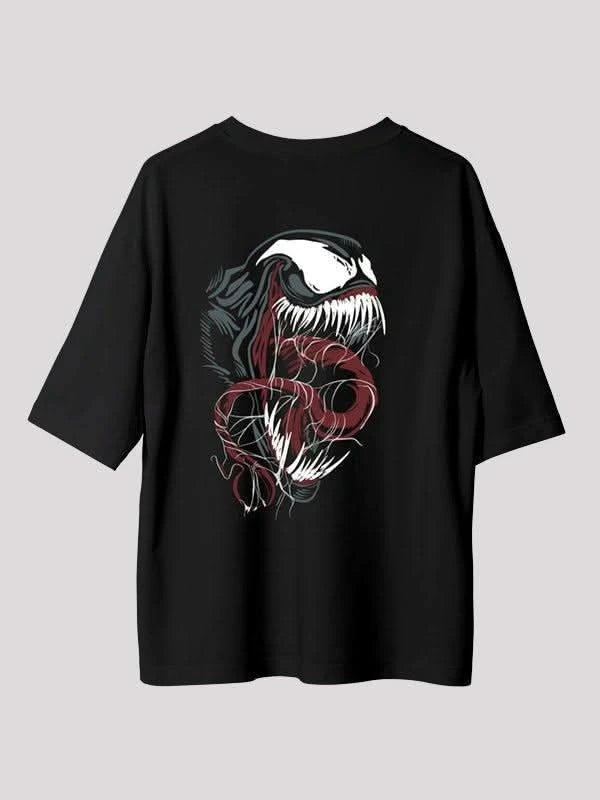 We are Venom: Symbiote Print Oversized Black T-shirt