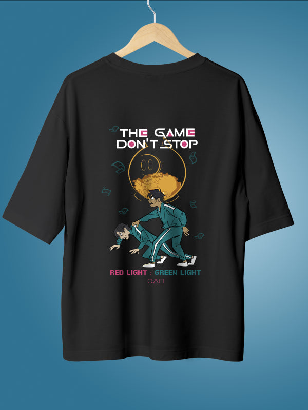 456 Black Squid Game Printed Oversized T-shirt