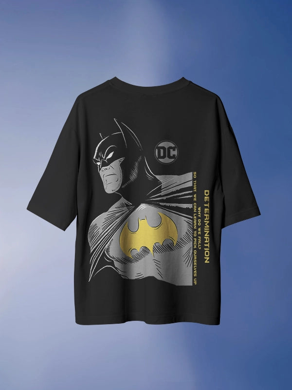 Black Batman Wayned Mode Printed Oversized T-shirt