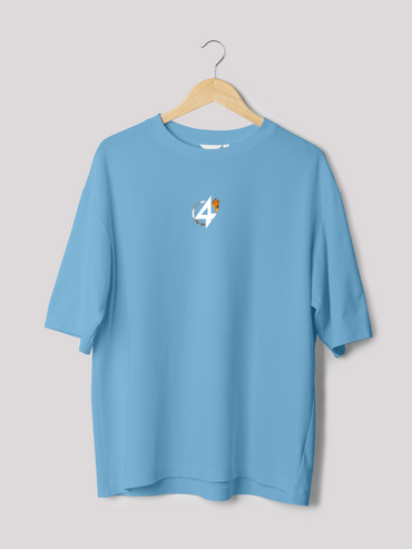 Fantastic Four: Baxter Mode Sky Blue Oversized Graphic Tee