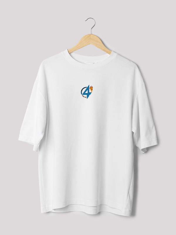 Fantastic Four: Baxter Mode White Oversized Graphic Tee