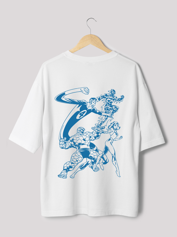 Fantastic Four: Baxter Mode White Oversized Graphic Tee