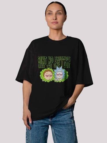 Comfy cloud black oversize T- shirt with green print