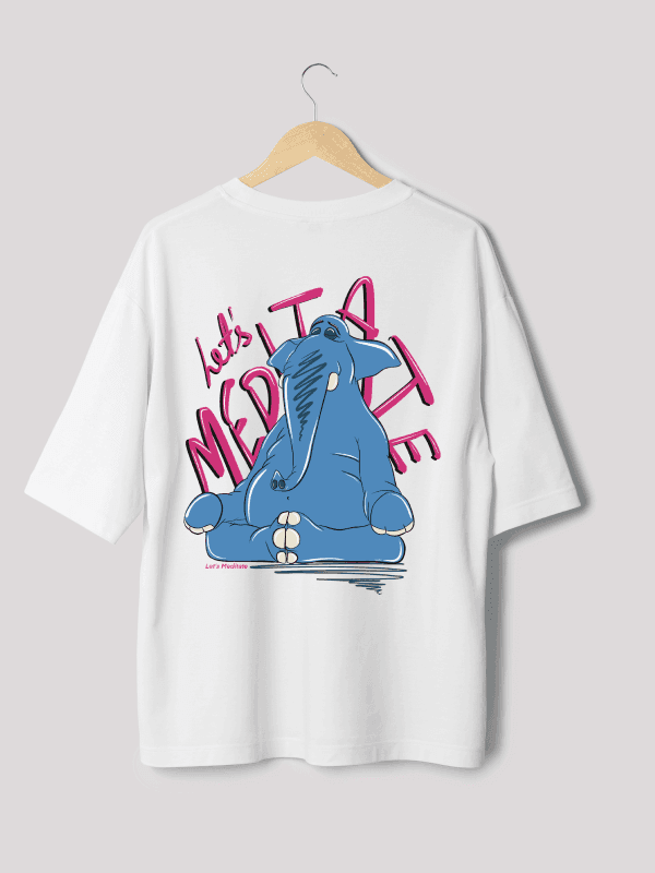 Let's Meditate elephant Oversized T-shirt