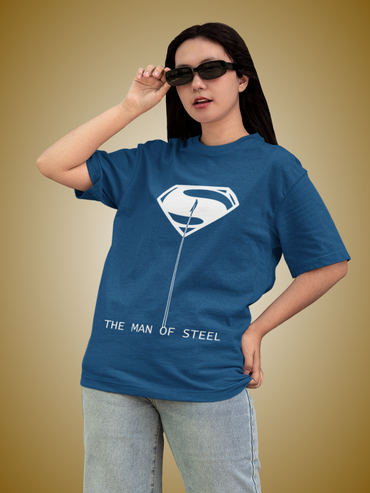 The Man of Steel Blue Superman Oversized Graphic Tee