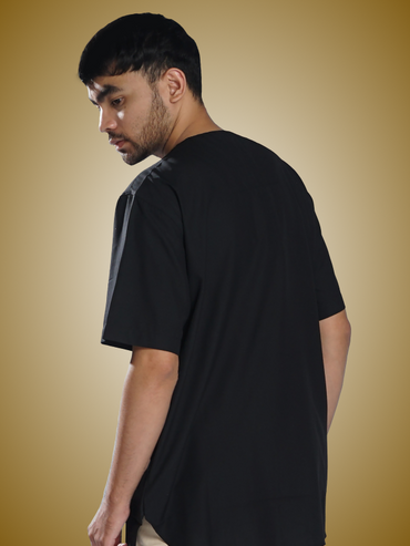 The Man of Steel Black Superman Oversized Graphic Tee