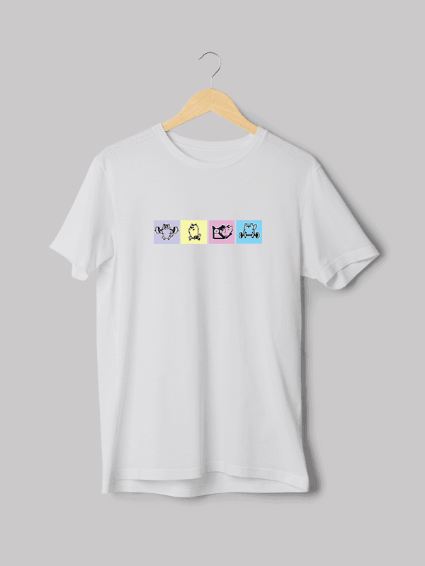 Certified Gym Cat White T-shirt