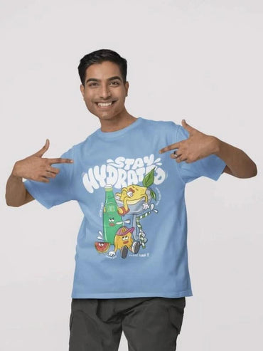 Stay Hydrated & Sane Oversized Summer Graphic Tee