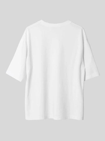 Vibrant Paradise Island White Oversized Summer Graphic Tee