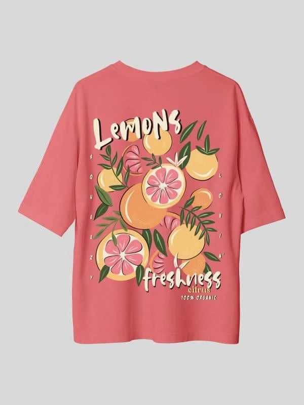 Red Lemon Freshness Tropical Summer Graphic Tee