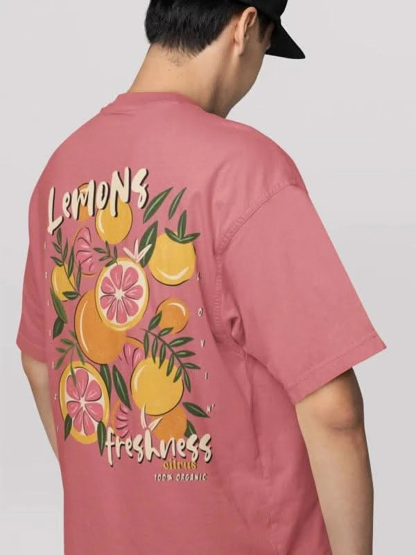 Red Lemon Freshness Tropical Summer Graphic Tee