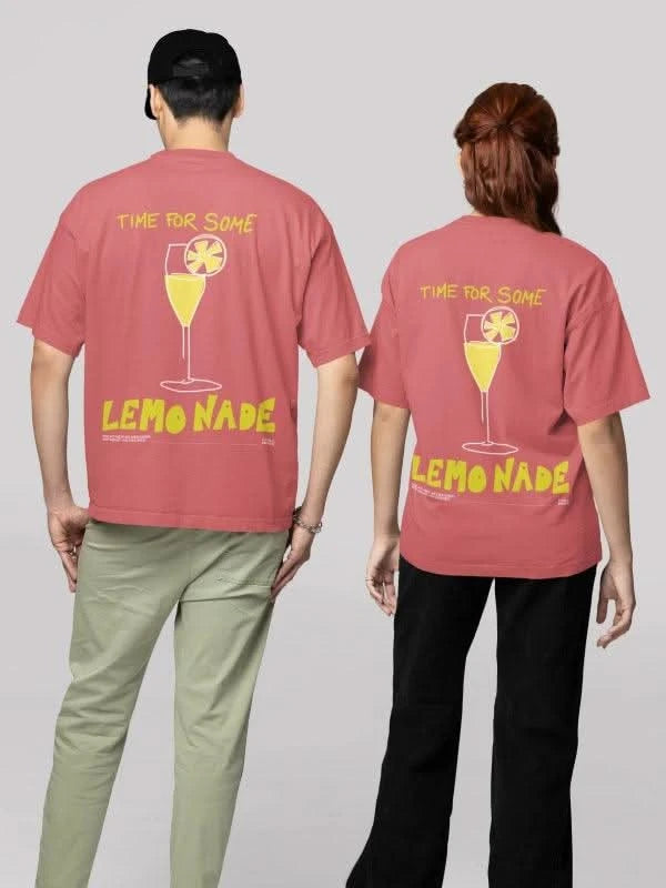 Chilled Red Lemonade Oversized Printed Summer T-shirt