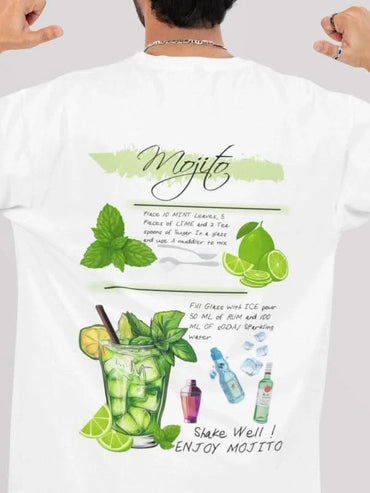 White Mojito is Magic Oversized Printed Summer T-shirt