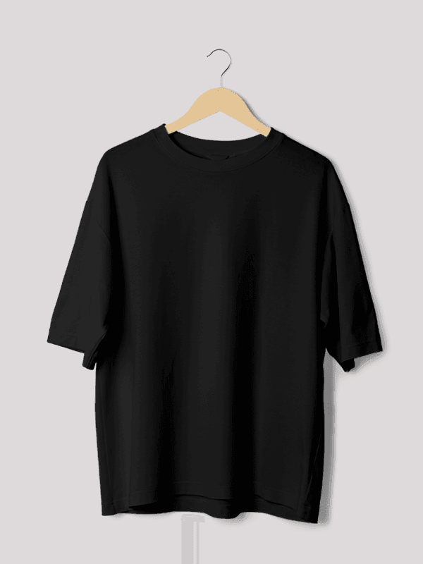 Plain Black Unisex Oversize T-shirt