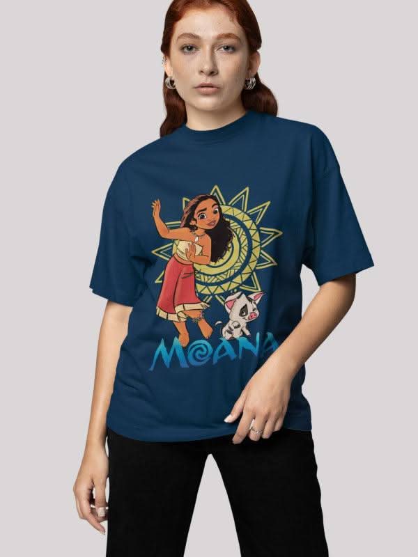 Moana: The Voyager Oversized Graphic Cotton T-shirt