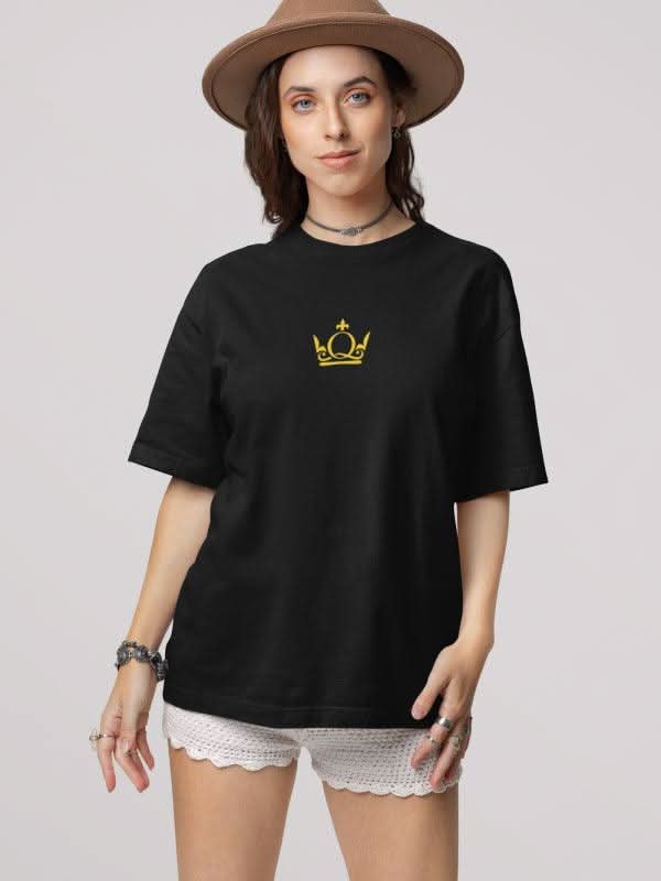 Unstoppable Queen Black Oversized Streetwear Graphic T-shirt