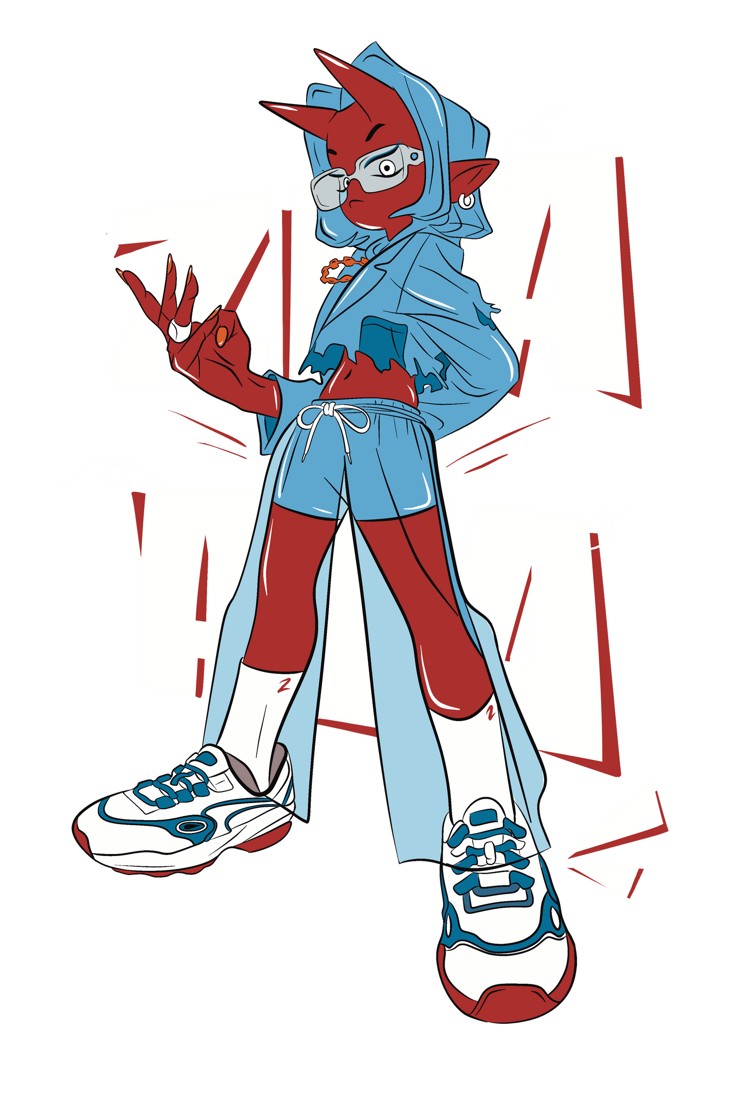 Street Scribble Zlaata- Cartoon Printed Oversized T- Shirt