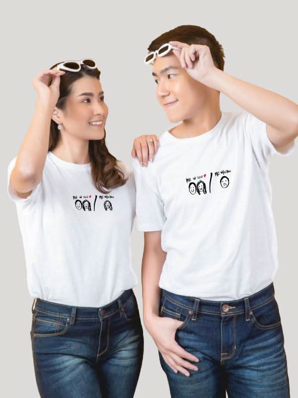 White me without you couple t-shirt