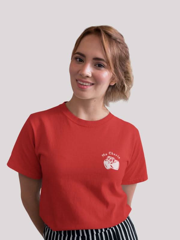 Red Valentine's Day ma cherie regular fit t-shirt