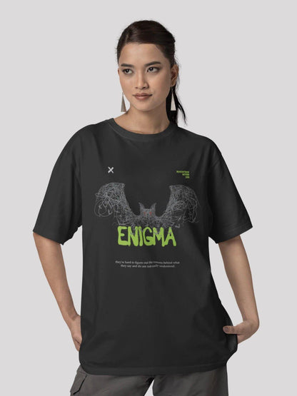 Unisex black enigma oversized t-shirt