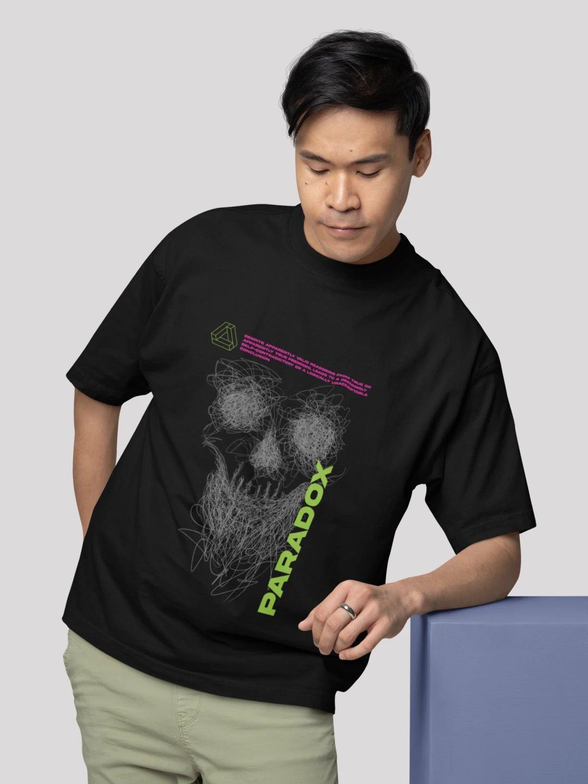 Unisex black paradox oversized t-shirt