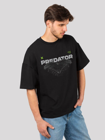 Unisex black predator oversized t-shirt