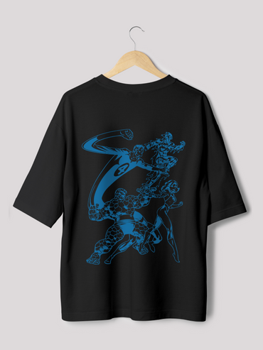Fantastic Four: Baxter Mode Black Oversized Graphic Tee
