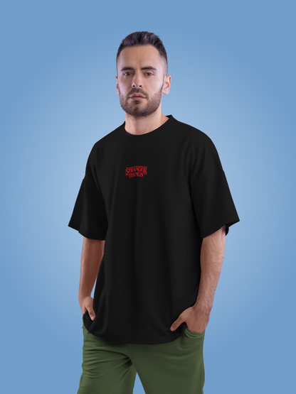 GTA x Stranger Things Black Oversized Graphic Tee