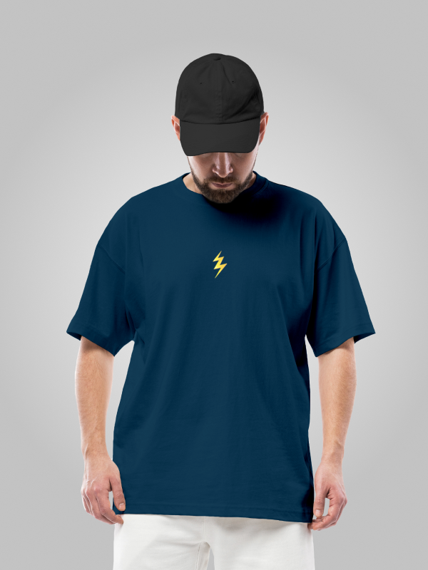 The Speed Duo: Flash x Road Runner Blue Crossover Oversized T-shirt