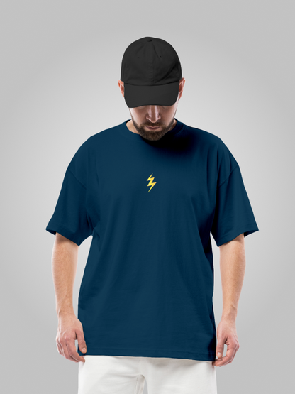 The Speed Duo: Flash x Road Runner Blue Crossover Oversized T-shirt