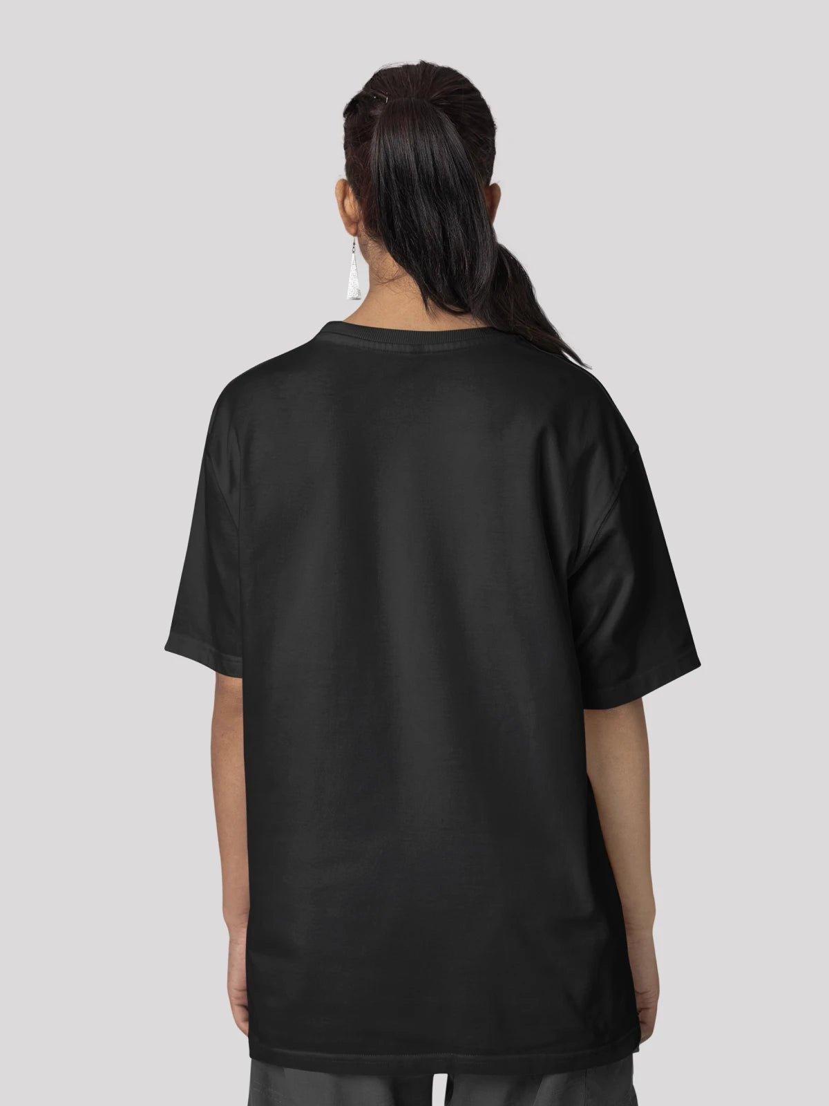 Unisex black enigma oversized t-shirt