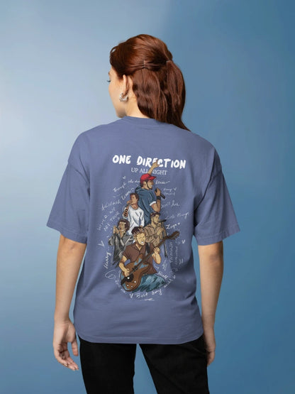 One Direction Band Blue Graphic Tee