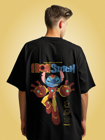 Iron Stitch: Iron Man x Stitch Cool Black Graphic Tee