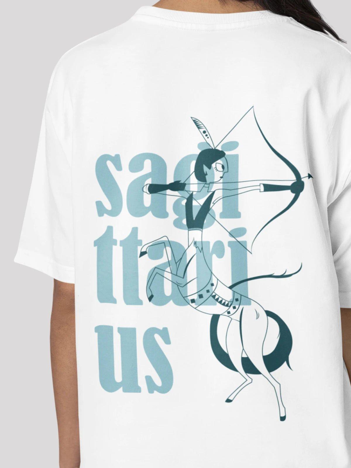 Sagittarius Zodiac Unisex Oversize T-Shirt-White