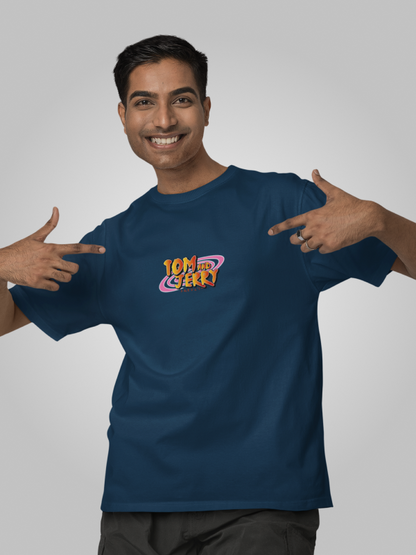Naruto x Tom & Jerry Crossover Blue Oversized Backprint Graphic Tee