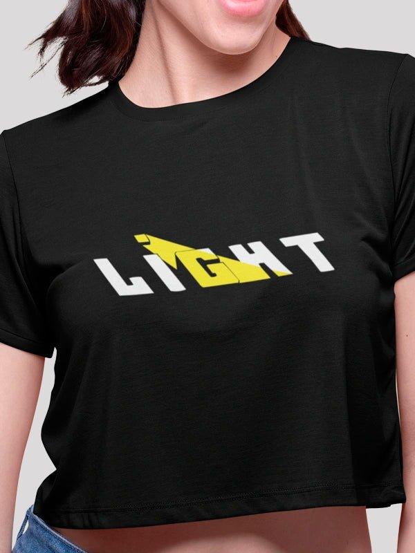 Let Your Light Shine Black Crop Top For Women
