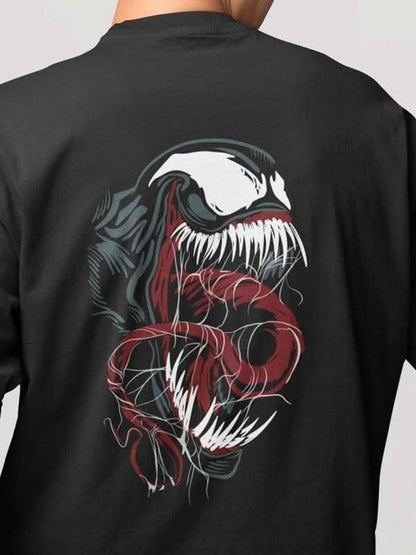 We are Venom: Symbiote Print Oversized Black T-shirt