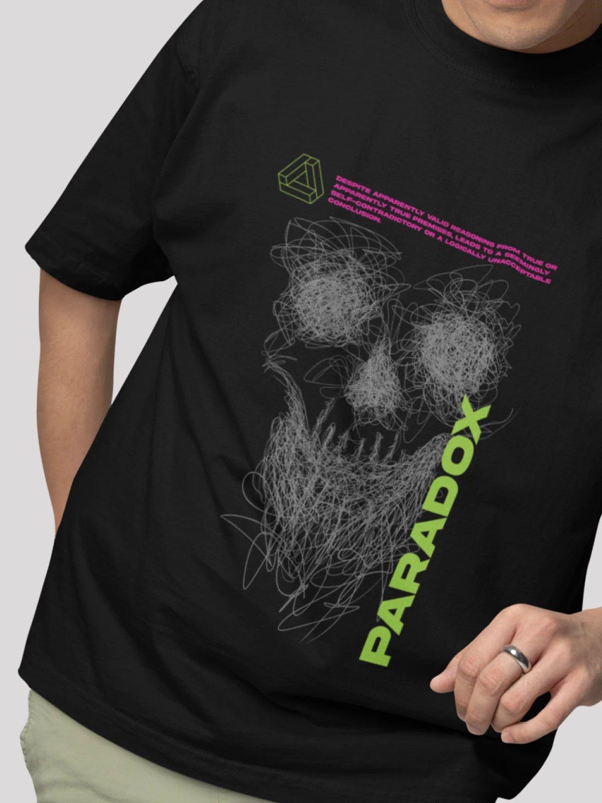 Unisex black paradox oversized t-shirt
