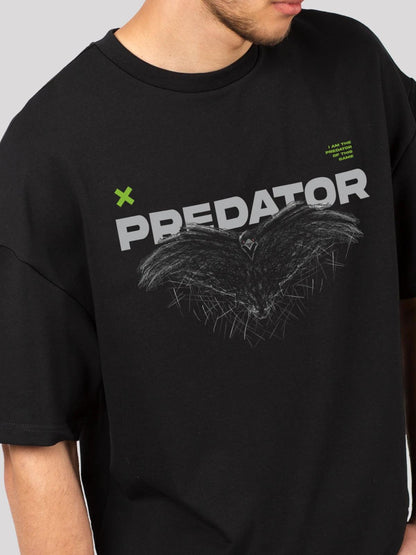 Unisex black predator oversized t-shirt