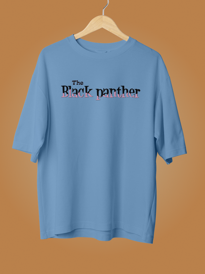 The Black Pink Panther Oversized Blue Graphic Tee