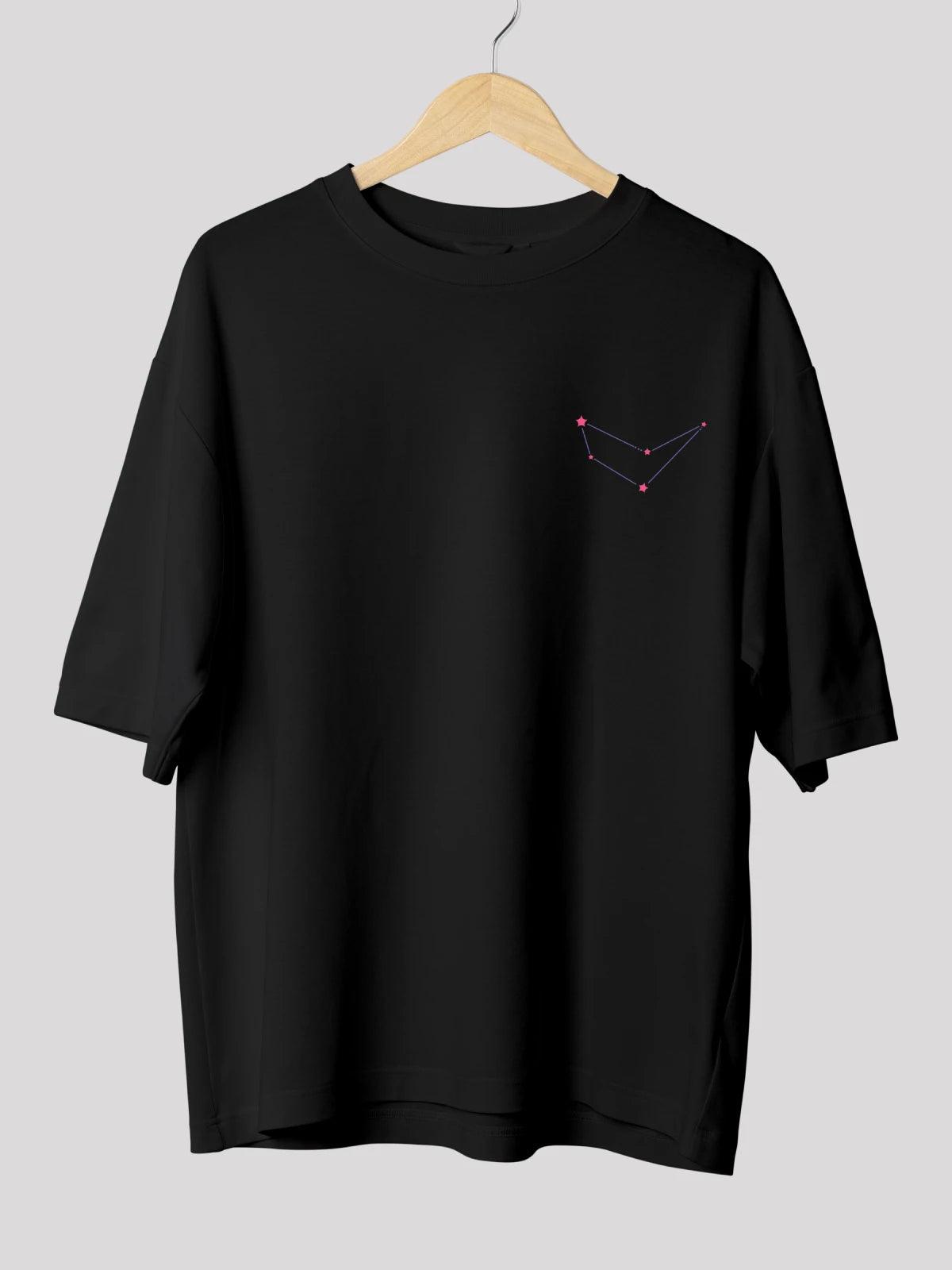 Capricorn Zodiac Unisex Oversize T-Shirt-Black