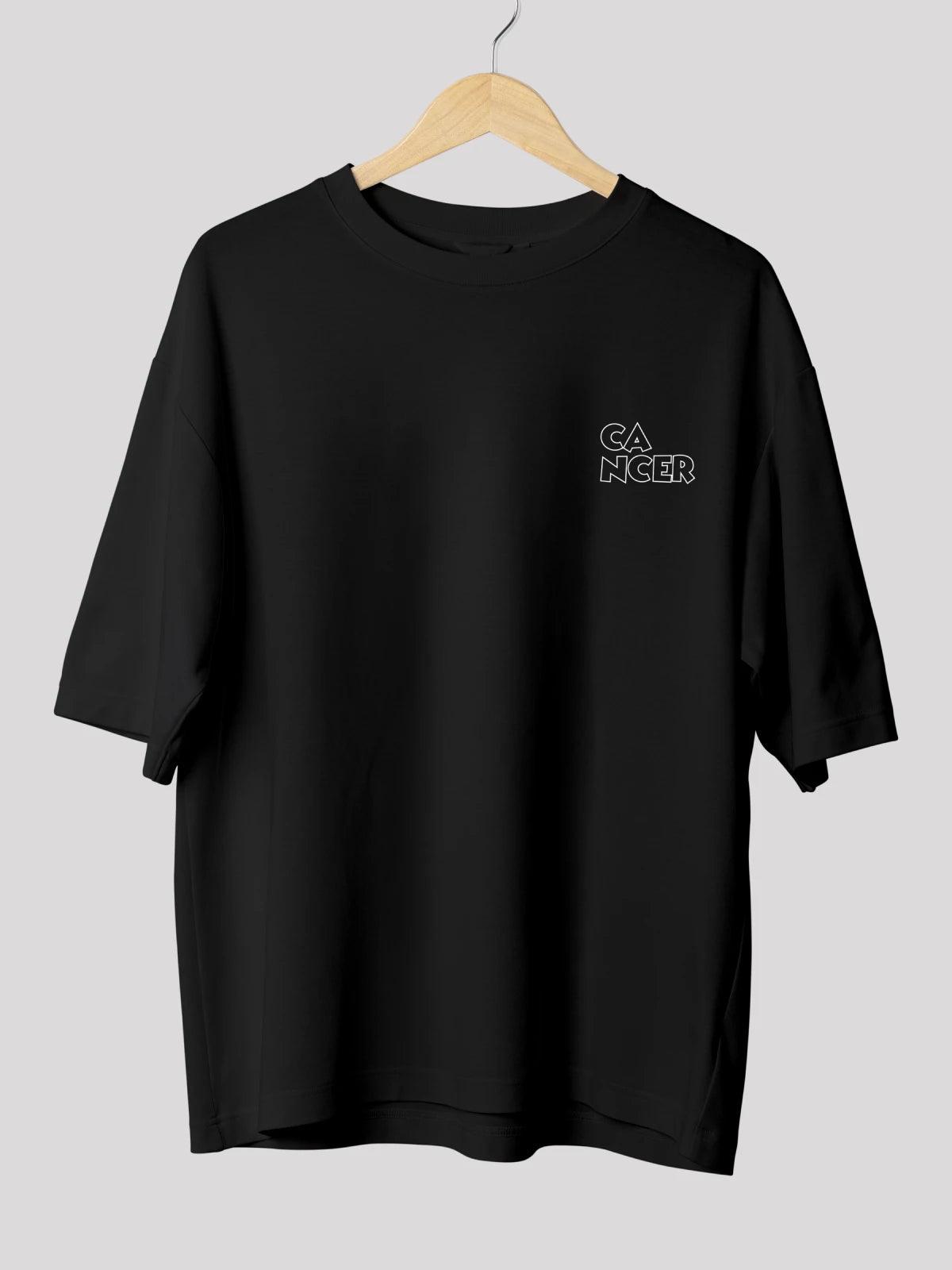 Cancer Zodiac Unisex Oversize T-Shirt-Black