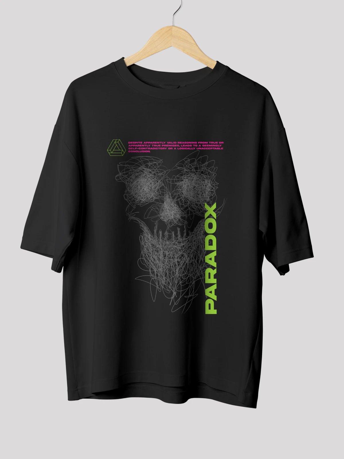 Unisex black paradox oversized t-shirt