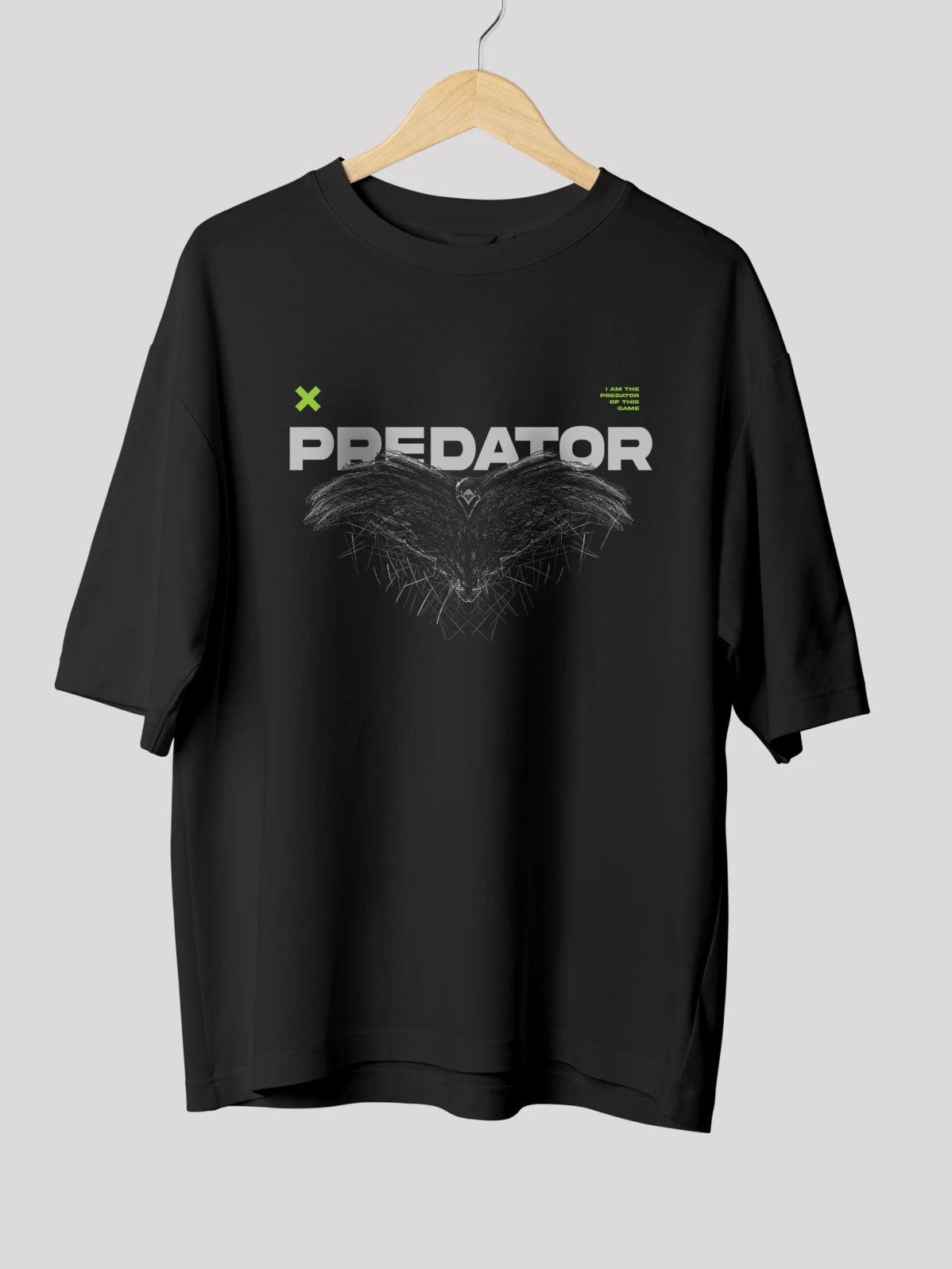Unisex black predator oversized t-shirt