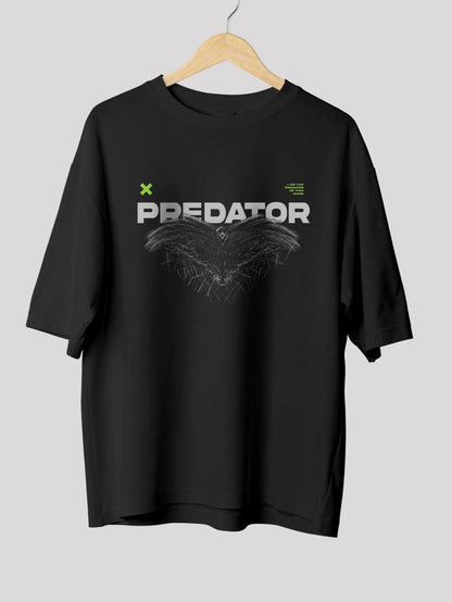 Unisex black predator oversized t-shirt