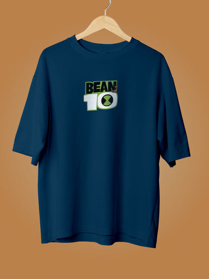 Mr. Bean & Ben 10 Ultimate Cartoon Crossover Blue T-shirt