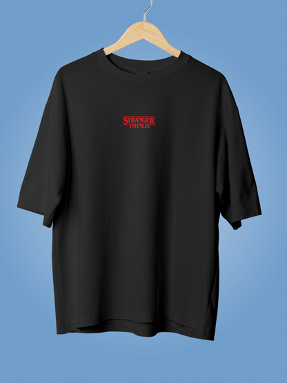 GTA x Stranger Things Black Oversized Graphic Tee