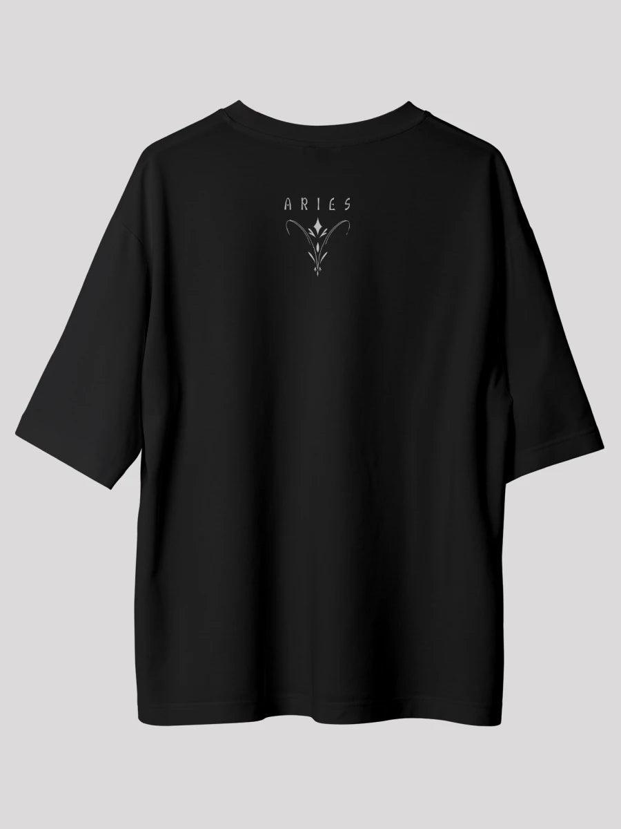 Aries Zodiac Unisex Oversize T-Shirt-Black