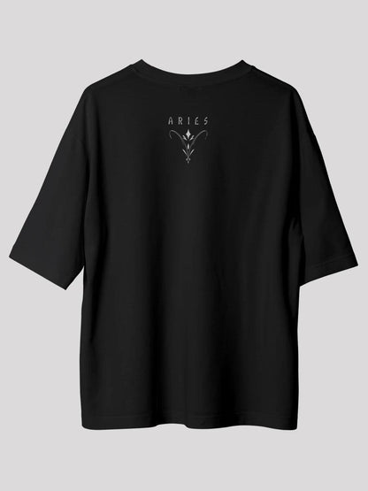 Aries Zodiac Unisex Oversize T-Shirt-Black