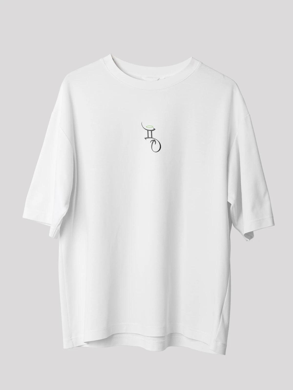 Gemini Zodiac Unisex Oversize T-Shirt-white